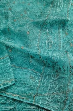 Exclusive-Teal-color-Jamdani-shari.