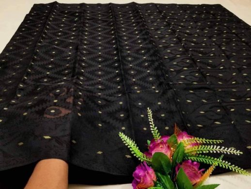 Premium-black-jamdani-moslin-shari