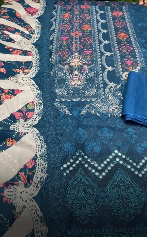 Traditional Jamdani stylish stich and unstich Three piece