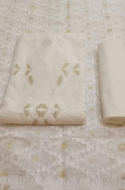 Modern-White-color-Jamdani-Shari