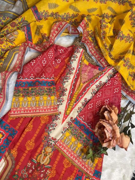 lawn three piece stich for women